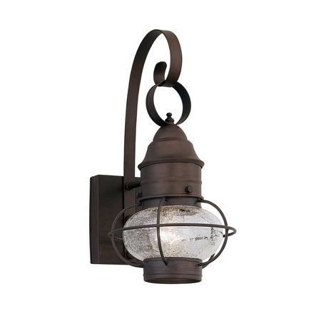 DESIGNERS FOUNTAIN Nantucket 1425 in 1Light Rustique Outdoor Wall Lantern with Clear Seedy Glass Shade 1751-RT